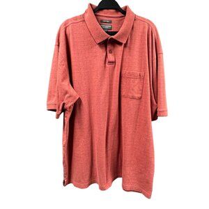 Saddlebred Swift-Dry Polo Mens Shirt 3XLT Tall Man Red Cotton Blend Front Pocket